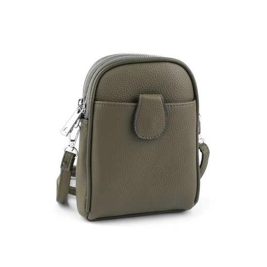 Női / lányos crossbody táska pánttal 14x19 cm - Sötét bézs (1 Darab) Női / lányos crossbody táska pánttal 14x19 cm - Sötét bézs (1 Darab)