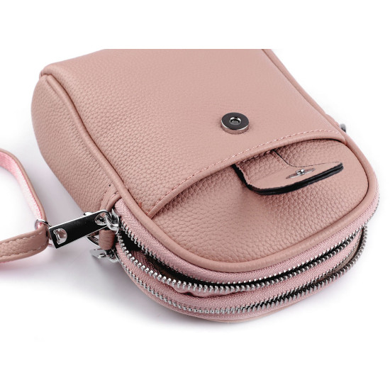Női / lányos crossbody táska pánttal 14x19 cm - Sötét bézs (1 Darab) Női / lányos crossbody táska pánttal 14x19 cm - Sötét bézs (1 Darab)