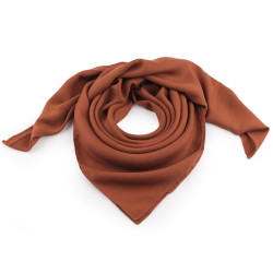 Plain scarf 90x90 cm - Cognac brown (1 Piece)
