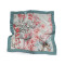 Batic / eșarfă din satin flori si fluture 70x70 cm - Verde salvie inchis (1 Bucată)