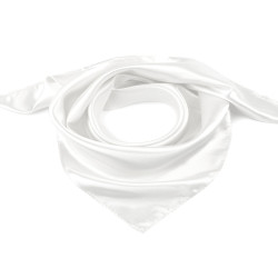 Plain satin scarf 60x60 cm - White (1 Piece)