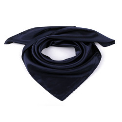Plain satin scarf 60x60 cm - Blue dark (1 Piece)