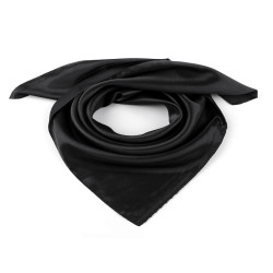 Plain satin scarf 60x60 cm - Black (1 Piece)