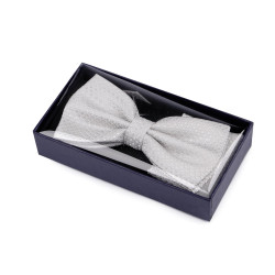 Conjunto de pajarita y pañuelo de bolsillo - Gris muy claro (1 Caja)