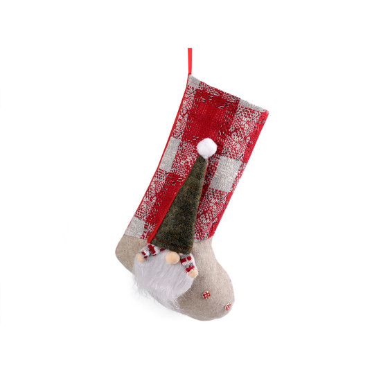 Ciorap de mos nicolae 24x44 cm - Roșu (1 Bucată) Ciorap de mos nicolae 24x44 cm - Roșu (1 Bucată)