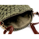 Crocheted crossbody handbag ø25 cm, raffia - Frosty green (1 Piece) Crocheted crossbody handbag ø25 cm, raffia - Frosty green (1 Piece)