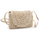 Crocheted raffia handbag - crossbody bag 16x21 cm - Natural medium (1 Piece) Crocheted raffia handbag - crossbody bag 16x21 cm - Natural medium (1 Piece)