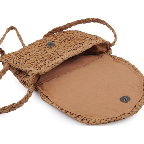 Crocheted raffia handbag - crossbody bag 16x21 cm - Natural medium (1 Piece) Crocheted raffia handbag - crossbody bag 16x21 cm - Natural medium (1 Piece)