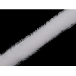 Abbigliamento / passamaneria decorativa, in pelliccia, da cucire, rotonda, larghezza: 3 cm - Bianco (1 Metro)