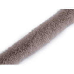 Abbigliamento / passamaneria decorativa, in pelliccia, da cucire, rotonda, larghezza: 3 cm - Beige chiaro (1 Metro)