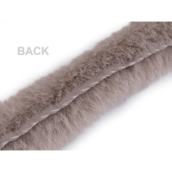 Varrható dekorációs szőrme szélessége 3 cm - Off white (1 Méter)