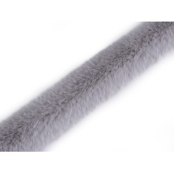 Abbigliamento / passamaneria decorativa, in pelliccia, da cucire, rotonda, larghezza: 3 cm - Grigio chiaro (1 Metro)