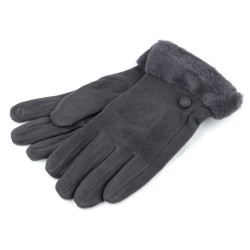 Handschuhe für damen mit pelz, taktil - Grau (1 Paar)