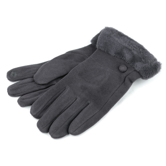 Mănuși de damă cu blană, tactile - Negru (4 Perechi) Mănuși de damă cu blană, tactile - Negru (4 Perechi)