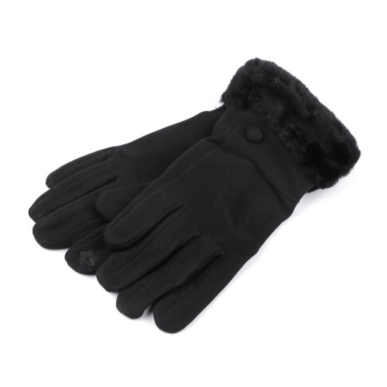 Mănuși de damă cu blană, tactile - Negru (4 Perechi) Mănuși de damă cu blană, tactile - Negru (4 Perechi)