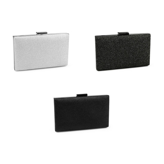 Clutch purse / evening bag - metallic - Black (1 Piece) Clutch purse / evening bag - metallic - Black (1 Piece)