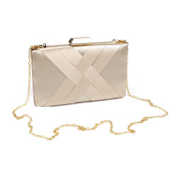 Clutch purse / evening bag - satin - Cream (1 Piece)