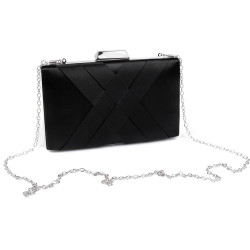 Clutch purse / evening bag - satin - Black (1 Piece)