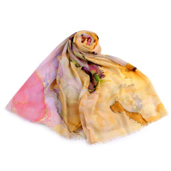 Batik scarf / shawl 70x175 cm - Mustard (1 Piece)
