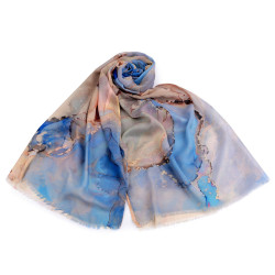Batik scarf / shawl 70x175 cm - Blue (1 Piece)