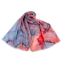 Batik scarf / shawl 70x175 cm - Lila (1 Piece)