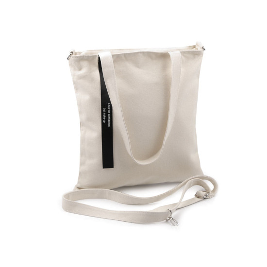 Cotton crossbody bag 33x38 cm - Ecru light (2 Pieces) Cotton crossbody bag 33x38 cm - Ecru light (2 Pieces)