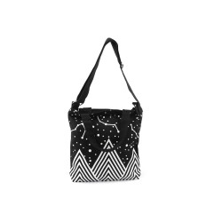 Cotton crossbody bag 33x32 cm - Black (1 Piece)