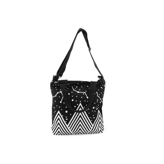 Sac à bandoulière en coton, 33 x 32 cm - Noir (4 Pièces) Sac à bandoulière en coton, 33 x 32 cm - Noir (4 Pièces)
