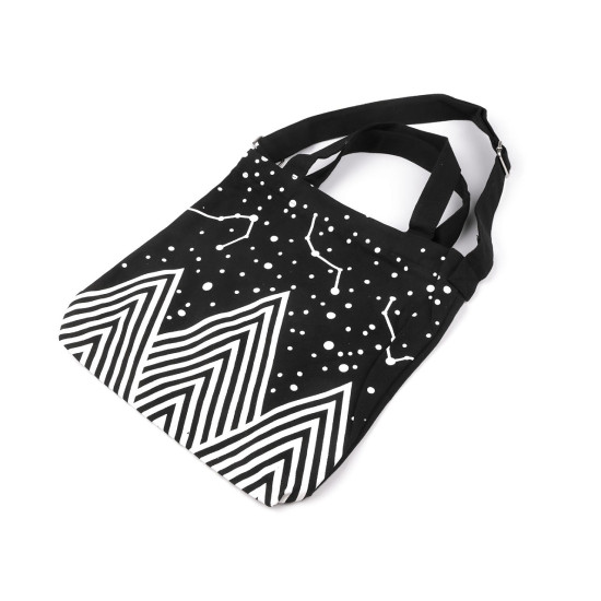 Sac à bandoulière en coton, 33 x 32 cm - Noir (4 Pièces) Sac à bandoulière en coton, 33 x 32 cm - Noir (4 Pièces)