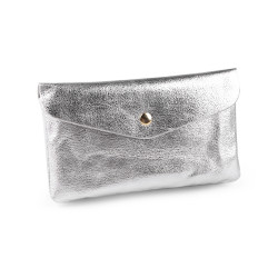 Portmonetka metaliczna 9x16 cm - Srebrny (1 Sztuka)