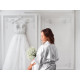 Satin robe for brides with appliqué - Off white (4 Pieces) Satin robe for brides with appliqué - Off white (4 Pieces)