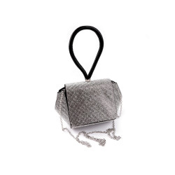 Clutch purse / evening bag - with rhinestones - Black (1 Piece)