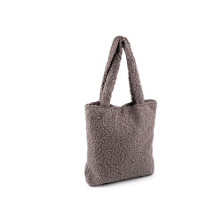 Kožešinová taška / kabelka teddy 36x39 cm - Béžová tm. (1 Kus)