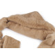 Fur hat "3in1" gloves, shawl, hood - Beige (1 Piece) Fur hat "3in1" gloves, shawl, hood - Beige (1 Piece)