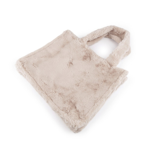 Pelz-tasche/handtasche, 44 x 35 cm - Hellbeige (1 Stück) Pelz-tasche/handtasche, 44 x 35 cm - Hellbeige (1 Stück)