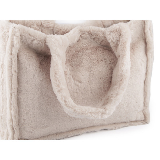 Pelz-tasche/handtasche, 44 x 35 cm - Hellbeige (1 Stück) Pelz-tasche/handtasche, 44 x 35 cm - Hellbeige (1 Stück)