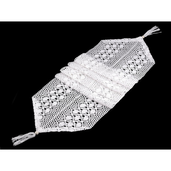 Bieżnik / obrus koronkowy 34x175 cm - White (1 Sztuka)