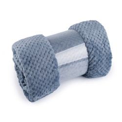 Blanket microflannel structured 150x200 cm - Blue (1 Piece)