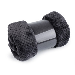 Blanket microflannel structured 150x200 cm - Dark grey (1 Piece)