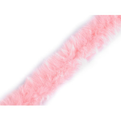 Abbigliamento / passamaneria decorativa, in pelliccia, da cucire, rotonda, larghezza: 1,5 cm - Rosa chiaro (1 Metro)