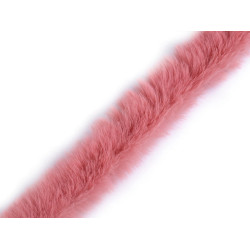 Abbigliamento / passamaneria decorativa, in pelliccia, da cucire, rotonda, larghezza: 1,5 cm - Polvere (1 Metro)
