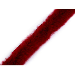 Abbigliamento / passamaneria decorativa, in pelliccia, da cucire, rotonda, larghezza: 1,5 cm - Rosso vino chiaro (1 Metro)