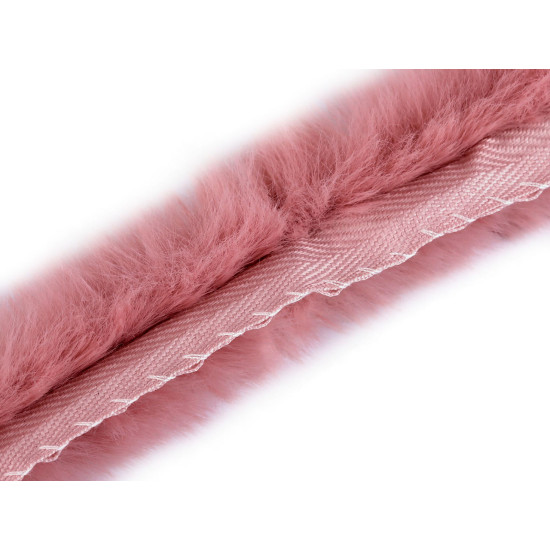 Clothing / decorative fur trim to sew-on, round, width 1.5 cm - Creamy light (1 Meter) Clothing / decorative fur trim to sew-on, round, width 1.5 cm - Creamy light (1 Meter)