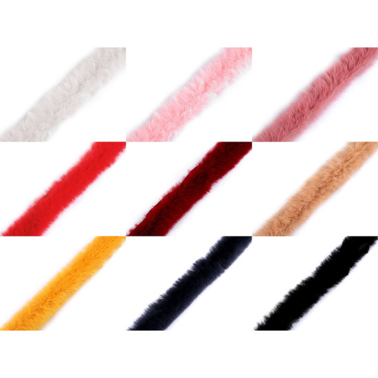 Clothing / decorative fur trim to sew-on, round, width 1.5 cm - Creamy light (1 Meter) Clothing / decorative fur trim to sew-on, round, width 1.5 cm - Creamy light (1 Meter)