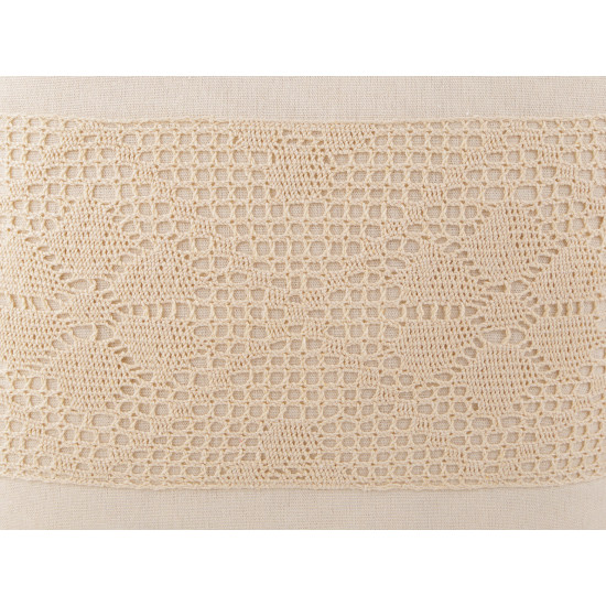 Poszewka na poduszkę z koronką 45x45 cm - Naturalny jasny (4 Sztuki) Poszewka na poduszkę z koronką 45x45 cm - Naturalny jasny (4 Sztuki)