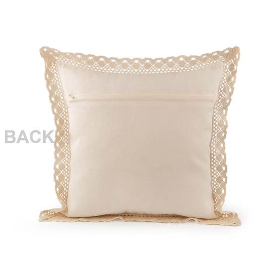 Poszewka na poduszkę z koronką 45x45 cm - Naturalny jasny (4 Sztuki) Poszewka na poduszkę z koronką 45x45 cm - Naturalny jasny (4 Sztuki)