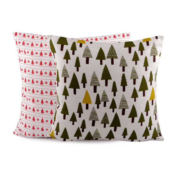 Christmas cotton pillow cover 45x45cm - Red (4 Pieces)