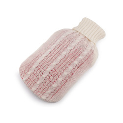 Borsa dell'acqua calda, con rivestimento in maglia, dimensioni: 20 x 35 cm - Luce cremosa (1 Pezzo)