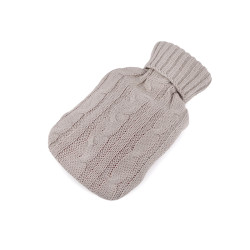 Borsa dell'acqua calda, con rivestimento in maglia, dimensioni: 16 x 27 cm - Grigio chiaro (1 Pezzo)