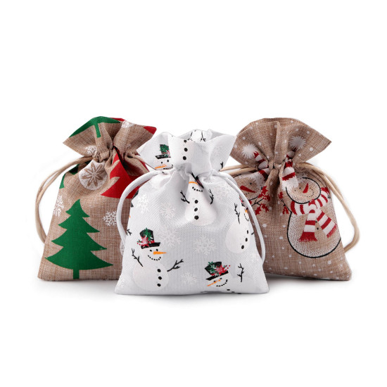 Woreczek podarunkowy 10x13 cm motyw świąteczny - White (30 Sztuki) Woreczek podarunkowy 10x13 cm motyw świąteczny - White (30 Sztuki)